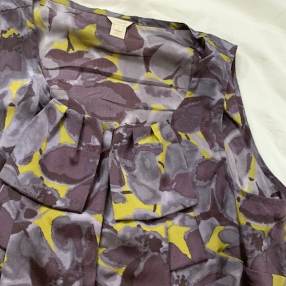 J.Crew Silk Flowy Mustard and Purple Top - 12 - Picture 7 of 7